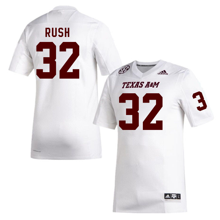 Men #32 Jaxon Rush Texas A&M Aggies College Football Jerseys Stitched Sale-White